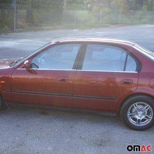 Honda Civic Window Trim - Omac - S.Steel - Gloss Silver - '01-'05